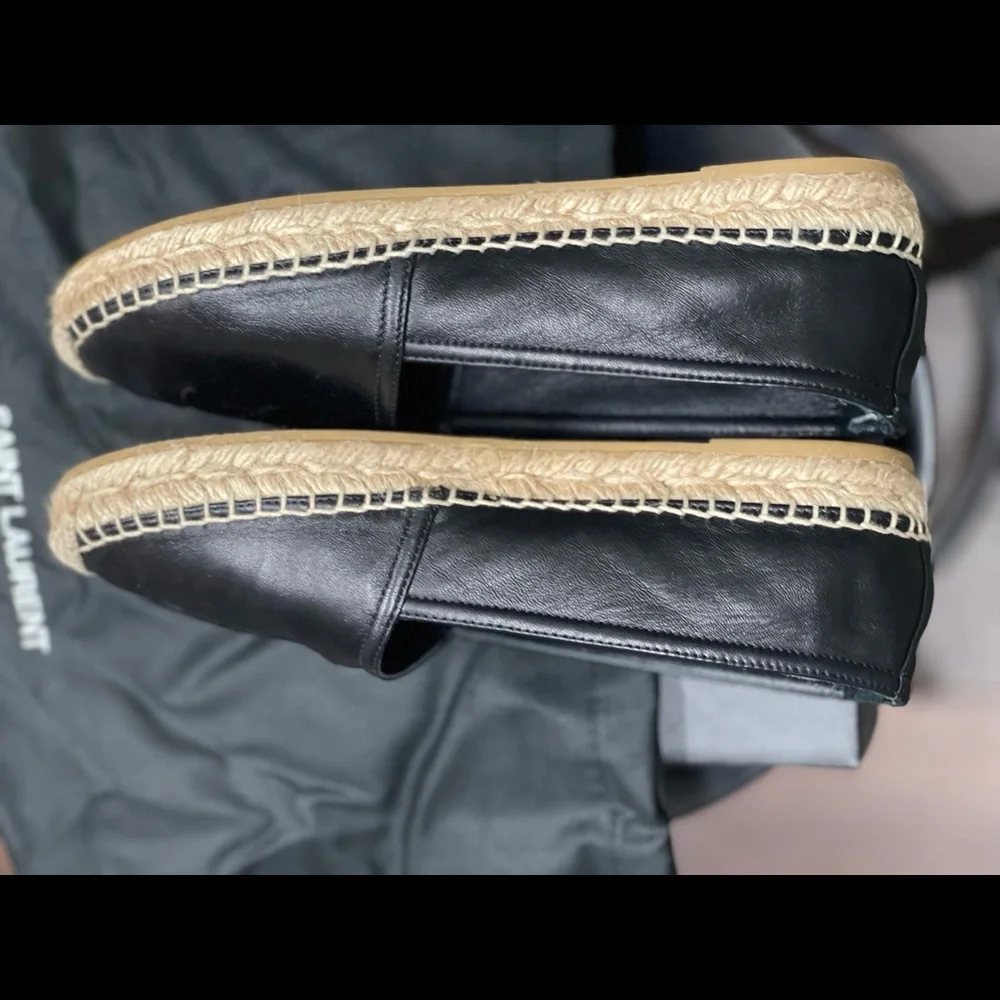 YSL Logo Leather Espadrilles Black - Picture 4 of 10